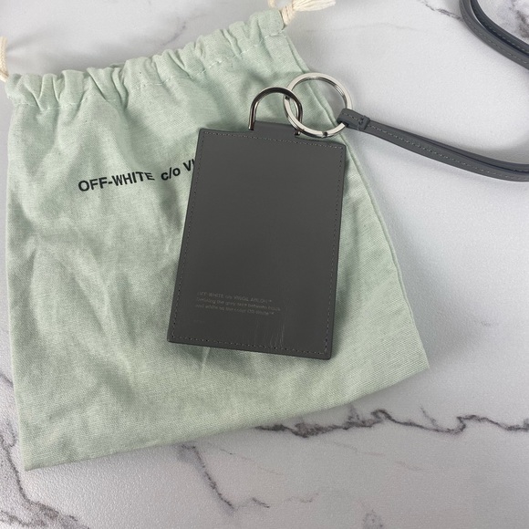 Off White Leather Badge Holder - Picture 3 of 4